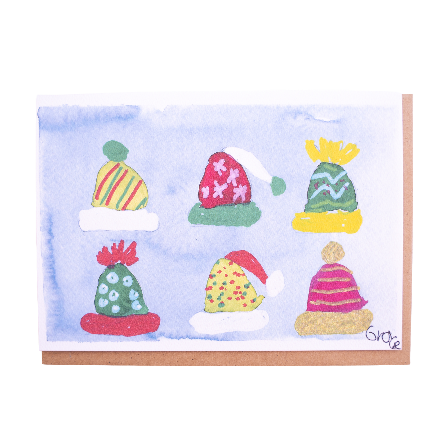 'Holiday Feels - Hats' Card