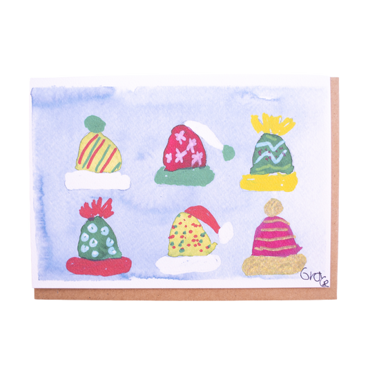 'Holiday Feels - Hats' Card