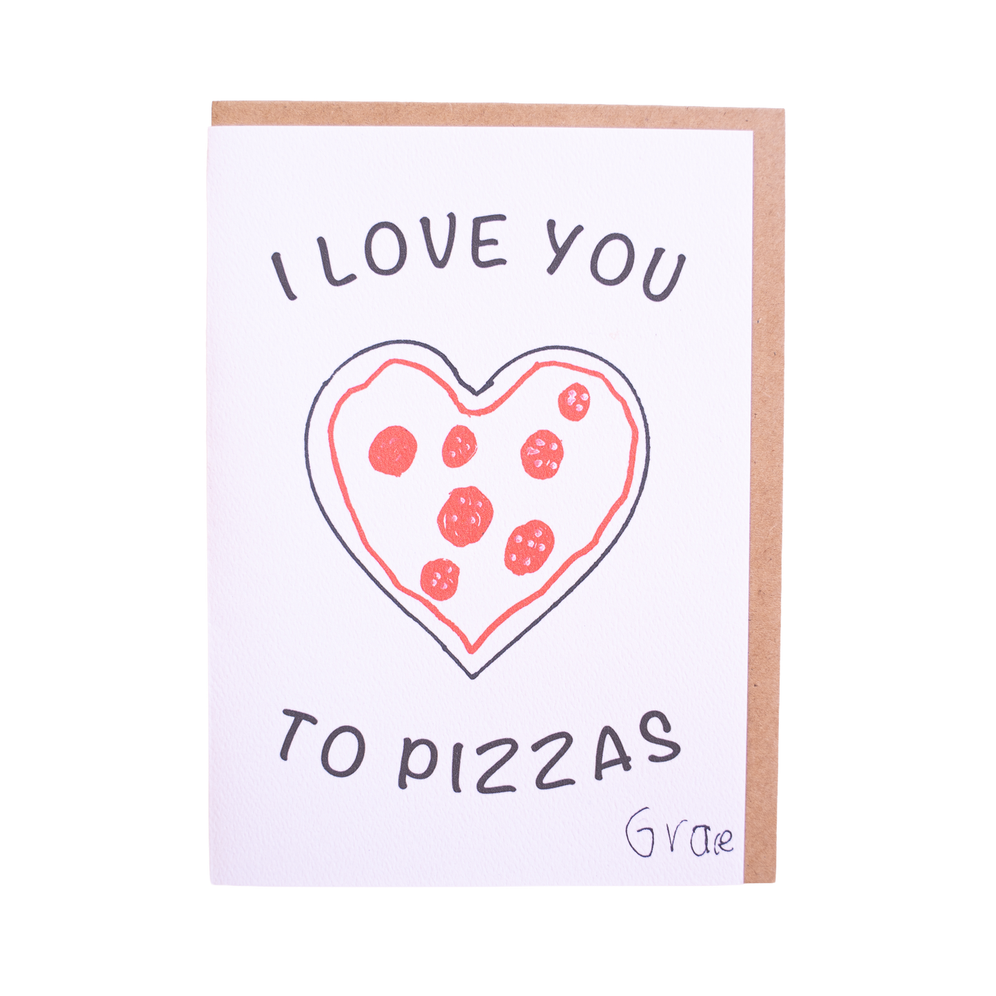 'To Pizzas' Card