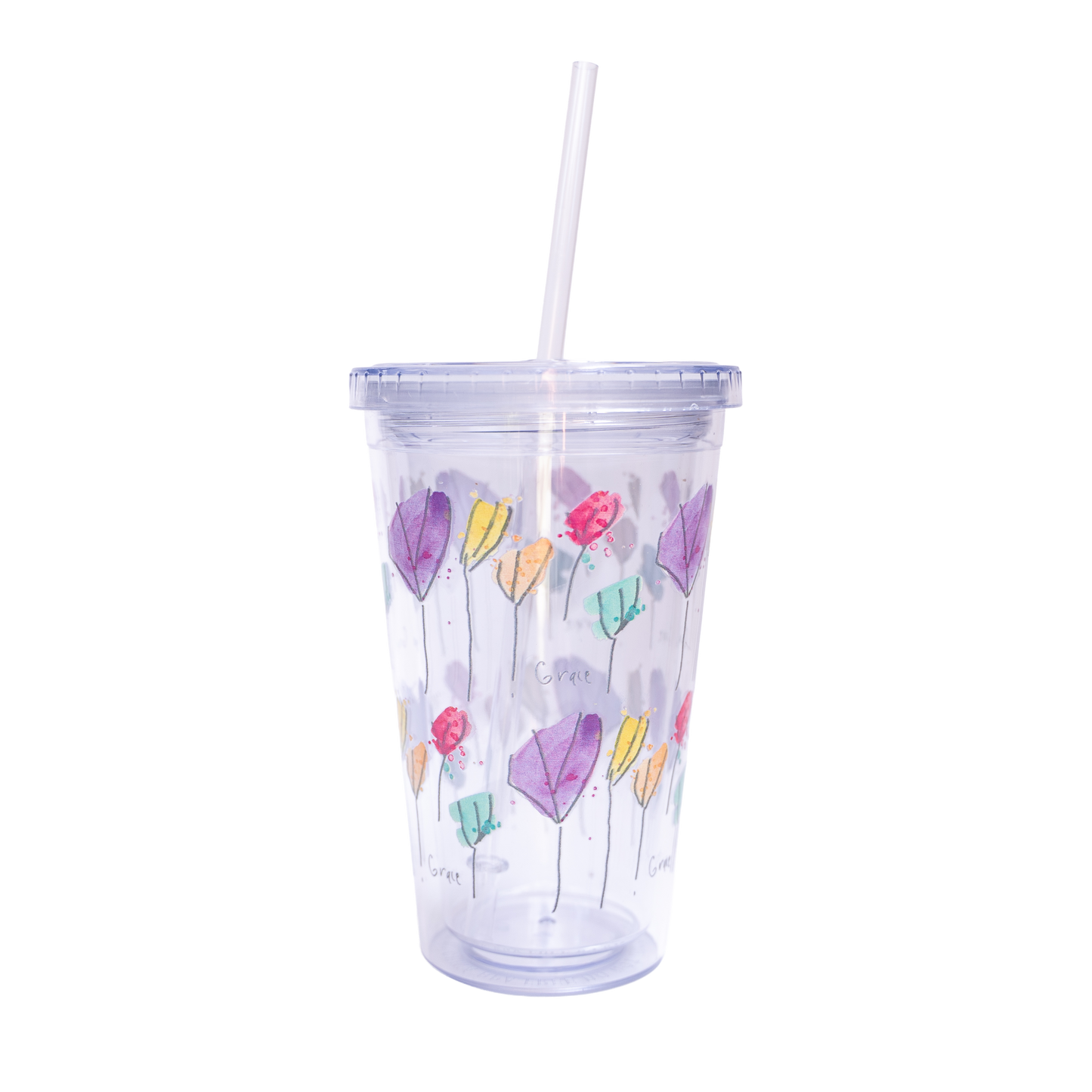 'Flowers' Acrylic Cup