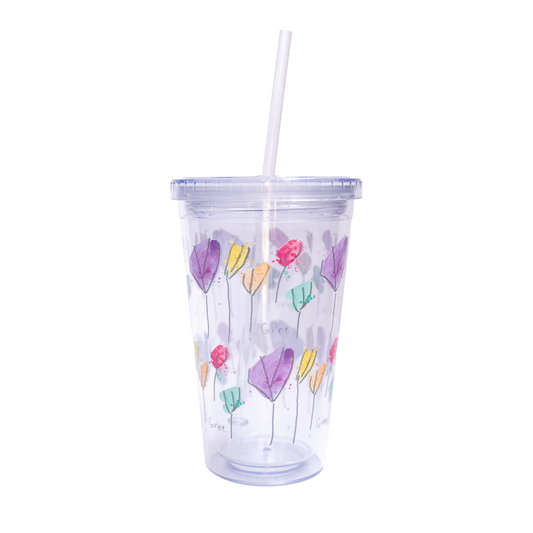 'Flowers' Acrylic Cup