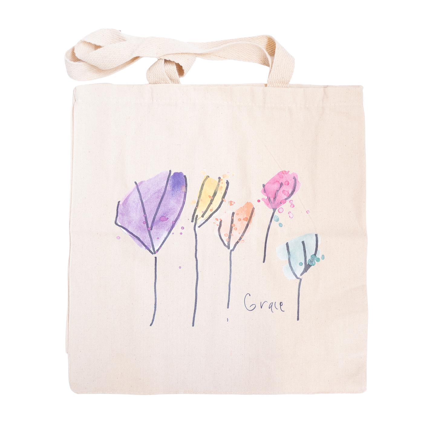 'Flowers' Canvas Tote